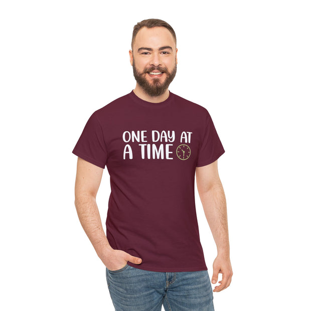 One Day at a Time Unisex Heavy Cotton Tee