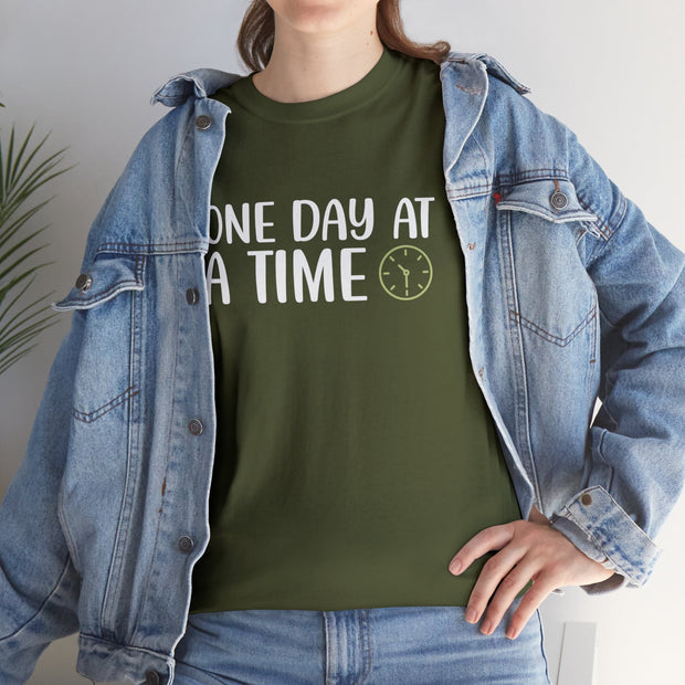 One Day at a Time Unisex Heavy Cotton Tee