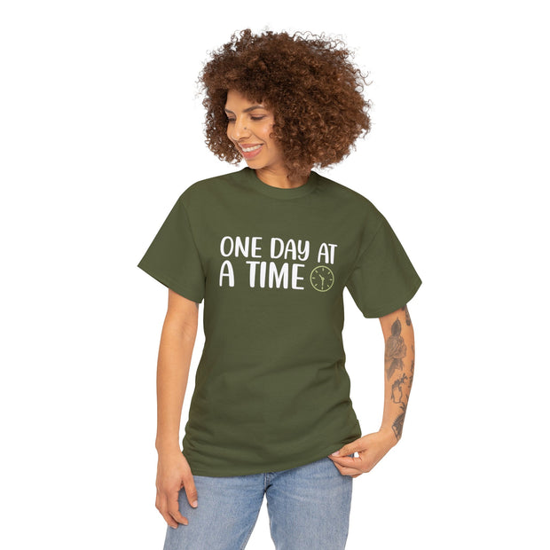 One Day at a Time Unisex Heavy Cotton Tee